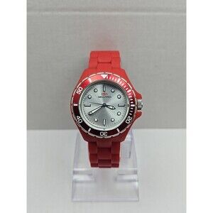 Seapro SP3214 Spring Red Quartz Womens Watch Silicone 36mm New Battery WR30M